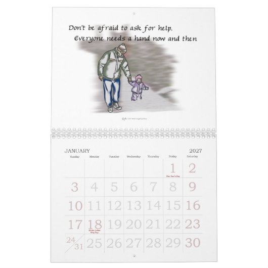 12 Lektionen vom Vater-Kalender Kalender (Jan 2027)