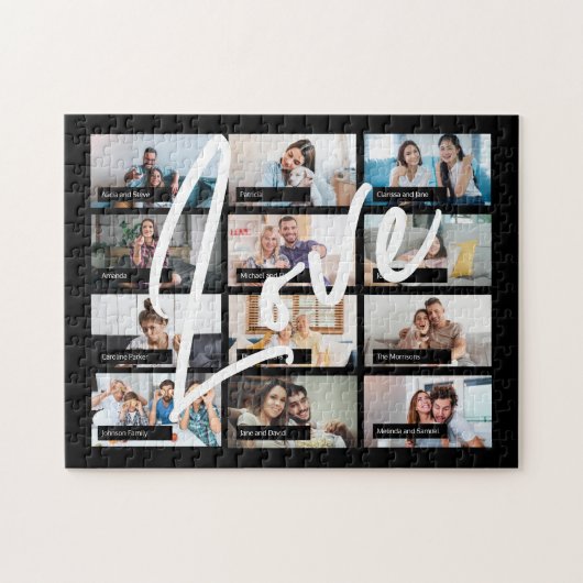 12 LIEBE-Typografie für benutzerdefinierte Foto-Co Puzzle (Horizontal)