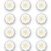 12 Mini Gold Snowflake Stickers Aufkleber (Vorderseite)