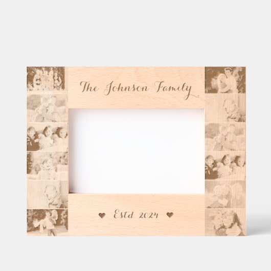 12 Mit Monogramm Holzlaserfamilie Geätzte Rahmen (Vorderseite)