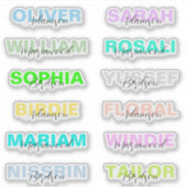 12 Moderne farbenfrohe Namen, beste wasserdichte A Aufkleber (Vorderseite)