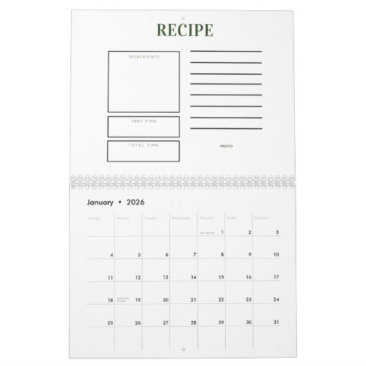 12 Monat 2026 Terminkalender für Weinbaukarten Kalender (Jan 2026)