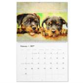 12 Monat Schönes Rottweiler Hunde Wasserfarbengesc Kalender (Feb 2027)