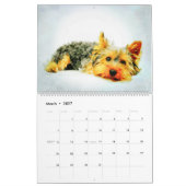 12 Monat Yorkshire Terrier Yorkie Dogs Watercolor Kalender (Mär 2027)