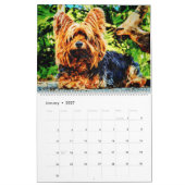 12 Monat Yorkshire Terrier Yorkie Dogs Watercolor Kalender (Jan 2027)