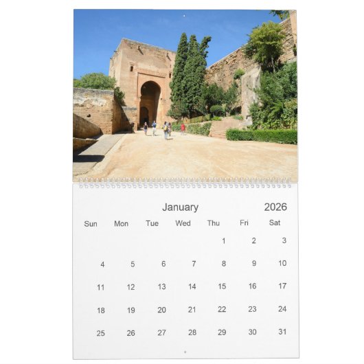 12 Monate Alhambra & Generalife Wall Calendar Kalender (Jan 2026)