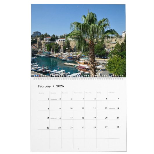 12 Monate Antalya, Türkei Kalender (Feb 2026)