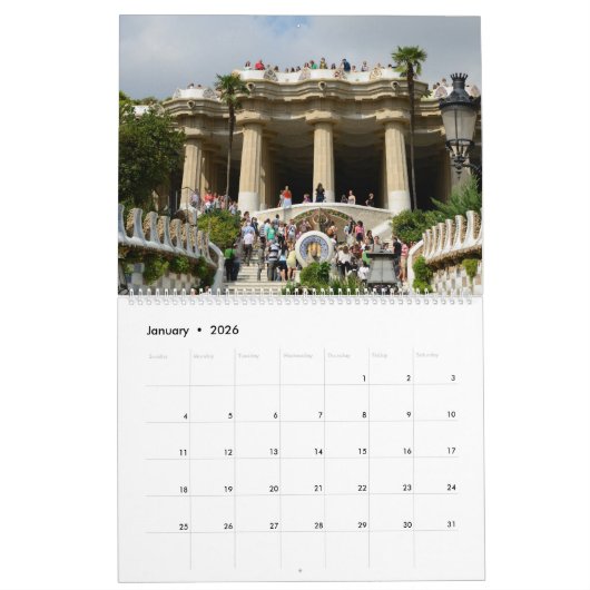 12 Monate Barcelona, Spanien Mauerkalender Kalender (Jan 2026)
