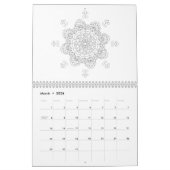 12 monate Beautiful mandala Design Kalender (Mär 2026)
