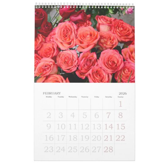 12 Monate Blume Kalender (Feb 2026)