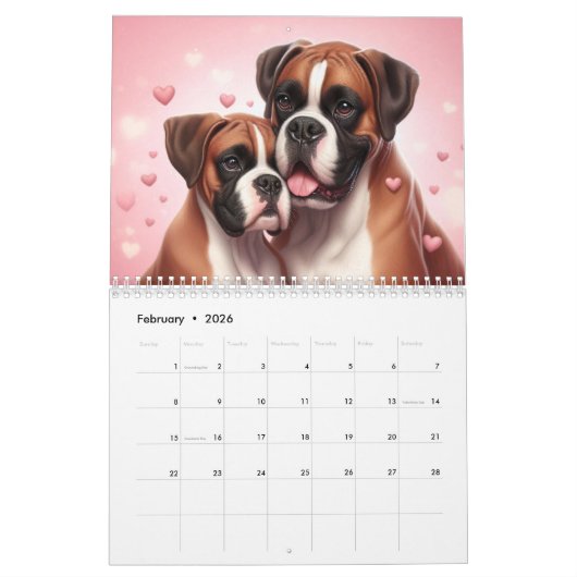 12 Monate Boxer Hunde: Jahr Lange Boxer Dog Spaß Kalender (Feb 2026)