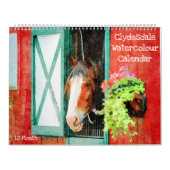 12 Monate Clydesdale Heavy Horse Watercolor Gesche Kalender (Titelbild)