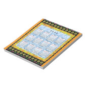 12 Monate Englischer Kalender des Jahres 2025 Notizblock (Rotiert)