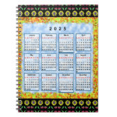 12 Monate Englischer Kalender des Jahres 2025 Notizblock (Vorderseite)