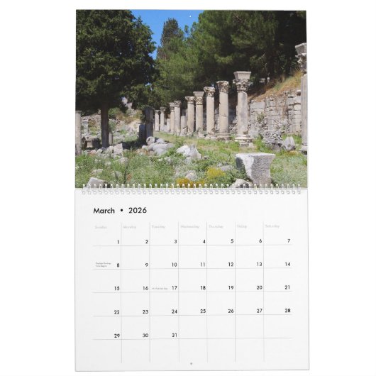 12 Monate Ephesus, Türkischer Kalender (Mär 2026)