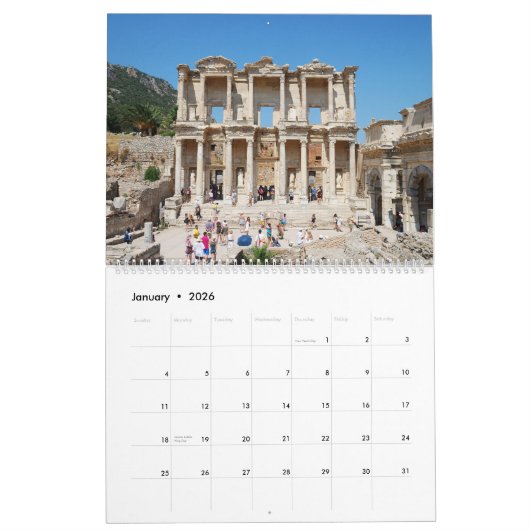 12 Monate Ephesus, Türkischer Kalender (Jan 2026)
