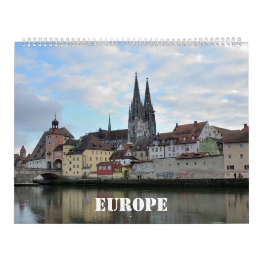 12 Monate europäischer Mauerkalender Kalender (Titelbild)