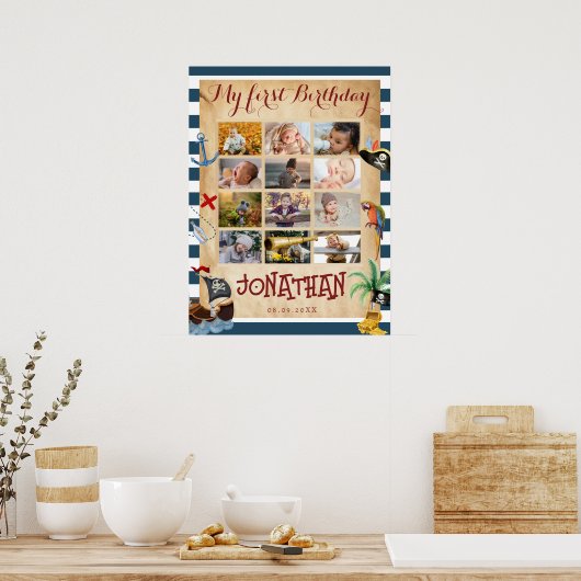 12 Monate Foto im ersten Jahr Poster (Küche)