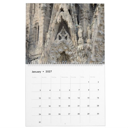 12 Monate Foto-Kalender La Sagrada Familia Kalender (Jan 2027)