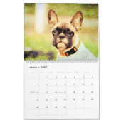 12 Monate Französischer Bulldog Hunde Kunst, Wasse Kalender (Mär 2027)