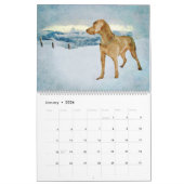 12 Monate Ghosting Weimaraner Hunde Wasserfarbenge Kalender (Jan 2026)