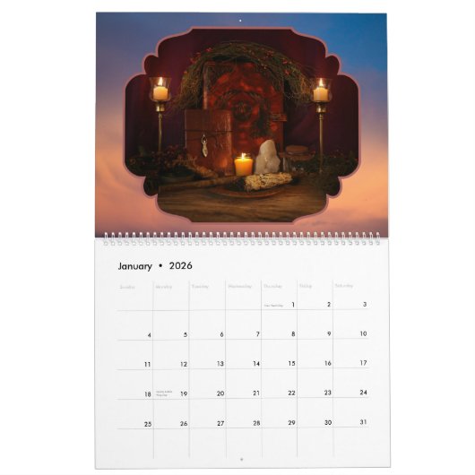 12 Monate Hexenkraft Magick Wicca Magic Planner Kalender (Jan 2026)