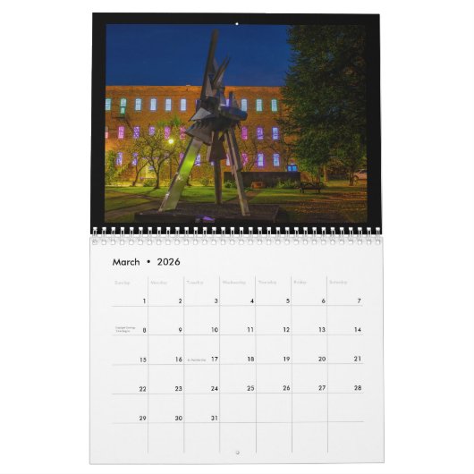 12 Monate im zentralen NY-Kalender Kalender (Mär 2026)