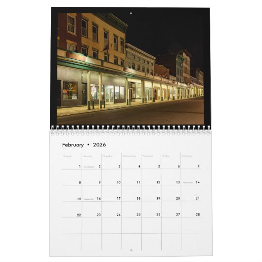 12 Monate im zentralen NY-Kalender Kalender (Feb 2026)