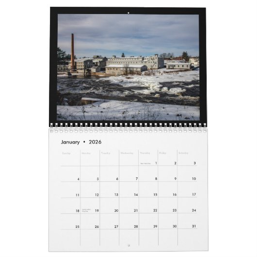 12 Monate im zentralen NY-Kalender Kalender (Jan 2026)