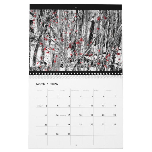 12 Monate in Upstate NY Calendar Kalender (Mär 2026)