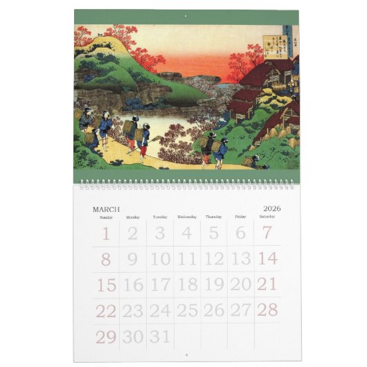 12 Monate Katsushika Hokusai Kunstkalender #1 Kalender (Mär 2026)
