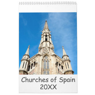 12 Monate Kirchen Spaniens Kalender