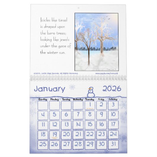 12 Monate Kunst durch die Saison Kalender (Jan 2026)