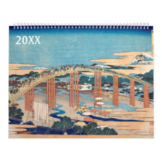 12 Monate Landschaften von Katsushika Hokusai Kalender