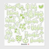 12 Monate Leaf Journal Stickers in Lawn Green Aufkleber (Blatt)