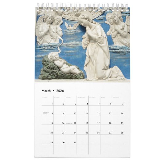 12 Monate Madonna und Kind Kalender (Mär 2026)