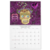12 Monate mexikanische Zuckerschädel und -schädel Kalender (Feb 2027)