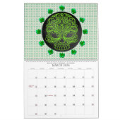 12 Monate mexikanische Zuckerschädel und -schädel Kalender (Mär 2026)