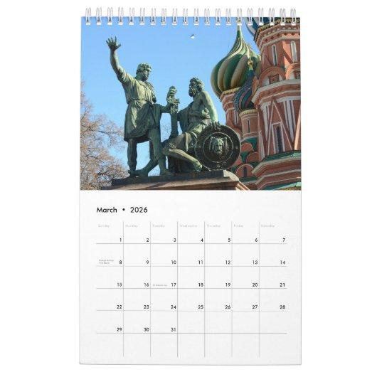 12 Monate Moskau, Russland Kalender (Mär 2026)