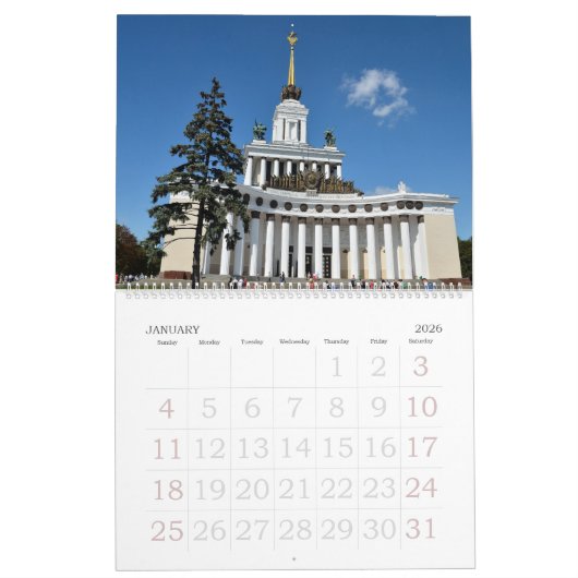 12 Monate Moskau VDNKh Kalender (Jan 2026)