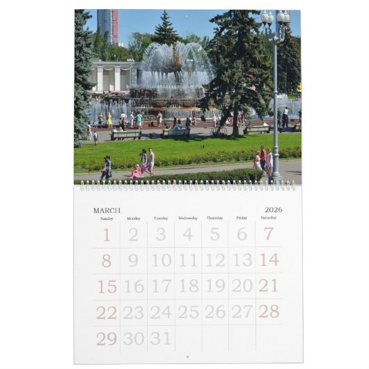 12 Monate Moskau VDNKh Kalender (Mär 2026)