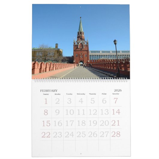 12 Monate Moskaus Kreml-Kalender Kalender (Feb 2026)