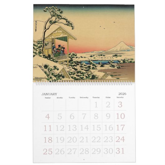 12 Monate Mount Fuji Kalender (Jan 2026)