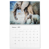 12 Monate Muttertiere Aquarellmalerei Kalender (Feb 2027)