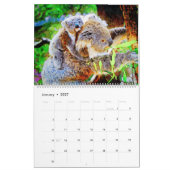 12 Monate Muttertiere Aquarellmalerei Kalender (Jan 2027)