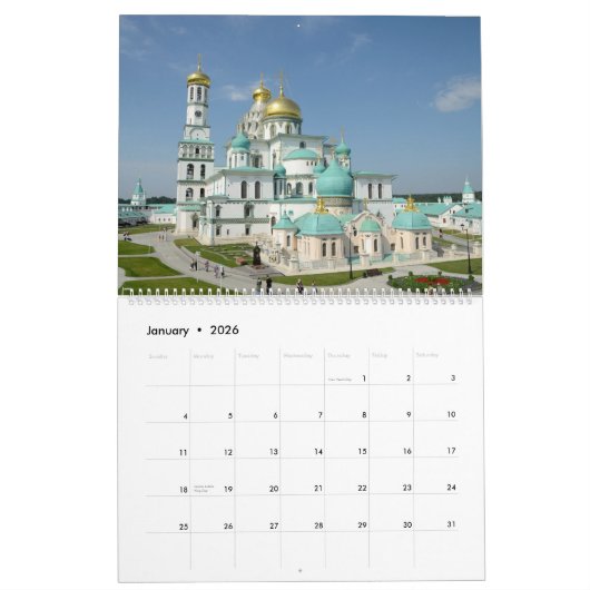 12 Monate Neues Jerusalem-Kloster Kalender (Jan 2026)