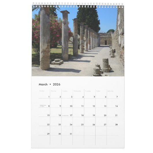 12 Monate Pompeii, Italien Kalender (Mär 2026)