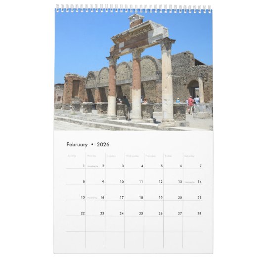12 Monate Pompeii, Italien Kalender (Feb 2026)