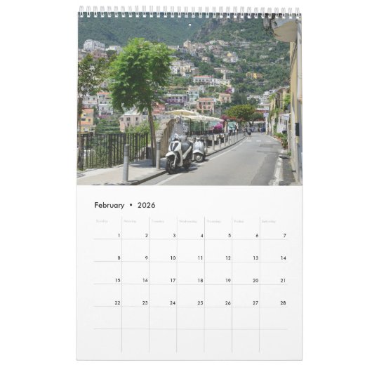 12 Monate Positano Kalender (Feb 2026)