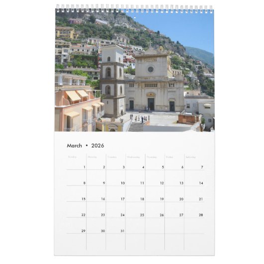 12 Monate Positano Kalender (Mär 2026)